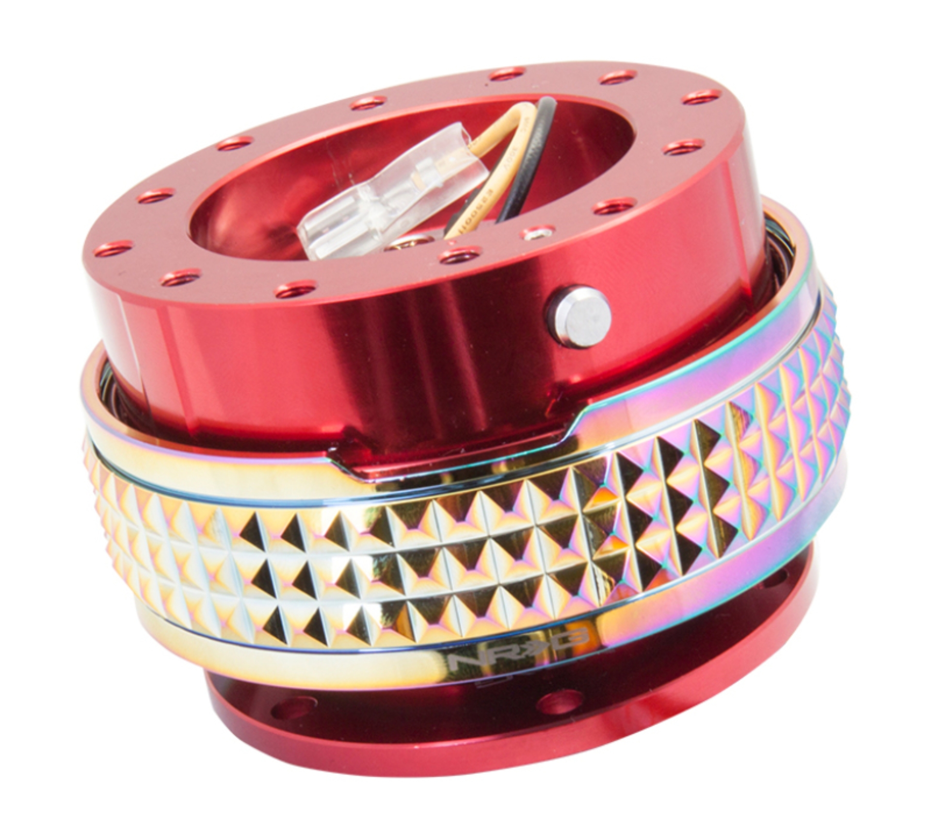 Picture of NRG Quick Release Kit - Pyramid Edition - Red Body / Neochrome Pyramid Ring