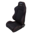Picture of NRG Sport Seats (Pair) Type-R Cloth w/NRG Logo - Black w/Red Stitch