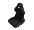 Picture of NRG FRP Bucket Seat - Reclinable (Black Cloth w/Red Stitching)