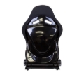 Picture of NRG FRP Bucket Seat - Reclinable (Black Cloth w/Red Stitching)