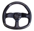 Picture of NRG Carbon Fiber Steering Wheel (320mm) Flat Bottom & Leather Trim w/Black Stitching