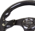 Picture of NRG Carbon Fiber Steering Wheel (320mm) Flat Bottom w/Shiny Black Carbon