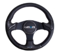 Picture of NRG Carbon Fiber Steering Wheel (350mm) Blk Frame Blk Stitching w/Rubber Cover Horn Button