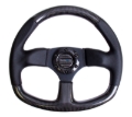 Picture of NRG Carbon Fiber Steering Wheel (320mm) Flat Bottom & Leather Trim w/Black Stitching