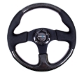 Picture of NRG Carbon Fiber Steering Wheel (315mm) Leather Trim w/Black Stitching