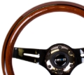 Picture of NRG Classic Wood Grain Steering Wheel (310mm) Dark Wood & Black Line Inlay w/Blk Chrome 3-Spoke Ctr.