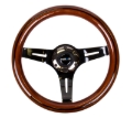 Picture of NRG Classic Wood Grain Steering Wheel (310mm) Dark Wood & Black Line Inlay w/Blk Chrome 3-Spoke Ctr.