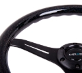 Picture of NRG Classic Wood Grain Steering Wheel (350mm) Black Sparkled Grip w/Black 3-Spoke Center