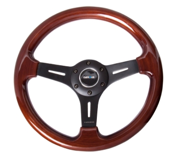 Picture of NRG Classic Wood Grain Steering Wheel (330mm) Wood Grain w/Matte Black 3-Spoke Center