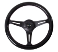 Picture of NRG Classic Wood Grain Steering Wheel (350mm) Black Paint Grip w/Black 3-Spoke Center