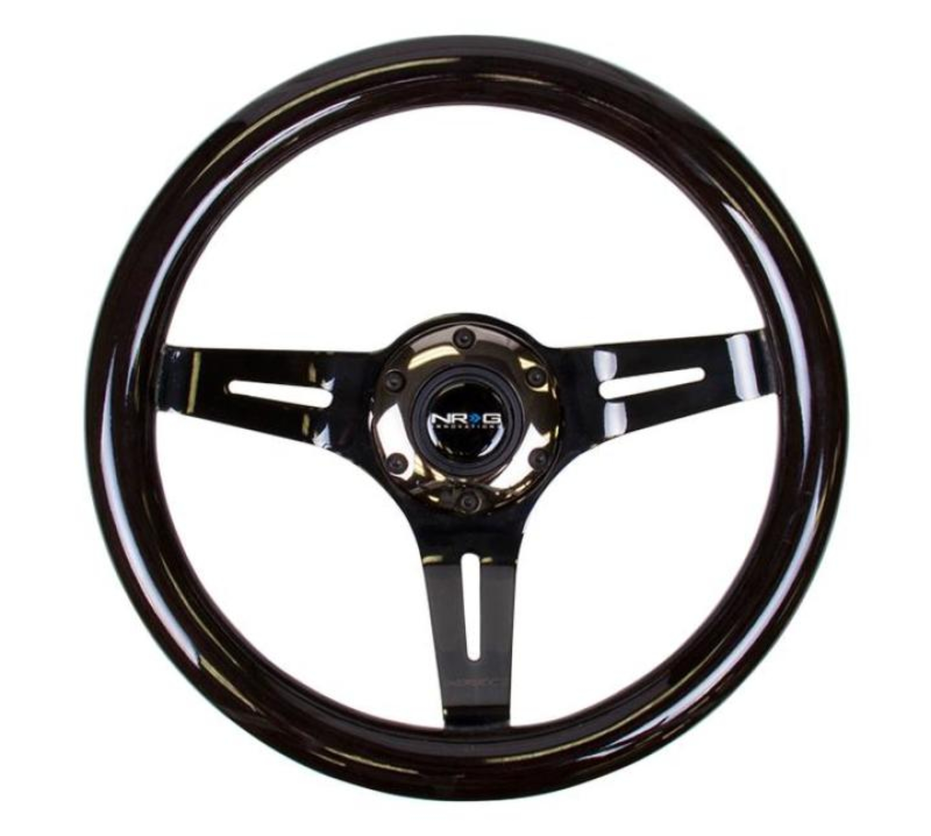 Picture of NRG Classic Wood Grain Steering Wheel (310mm) White w/Neochrome 3-Spoke Center