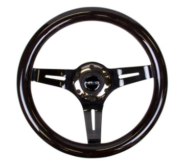 Picture of NRG Classic Wood Grain Steering Wheel (310mm) White w/Neochrome 3-Spoke Center