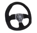 Picture of NRG Reinforced Steering Wheel (320mm Horizontal / 330mm Vertical) Black Suede w/Black Stitching