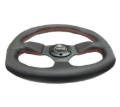 Picture of NRG Reinforced Steering Wheel (320mm Horizontal / 330mm Vertical) Leather w/Red Stitching
