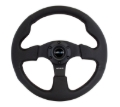 Picture of NRG Reinforced Steering Wheel (320mm) Black Leather w/Black Stitching