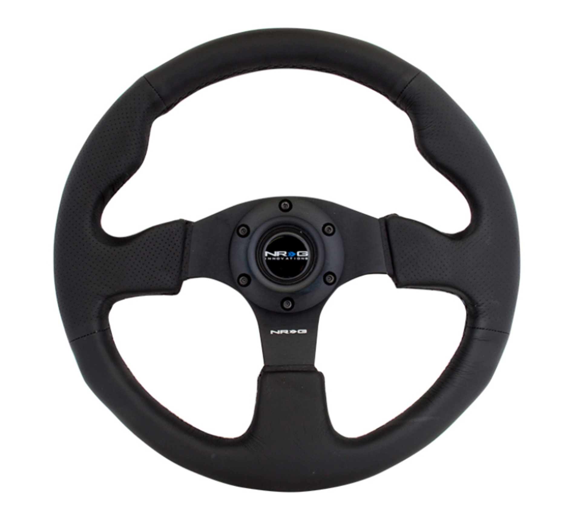 Picture of NRG Reinforced Steering Wheel (320mm) Black Leather w/Black Stitching
