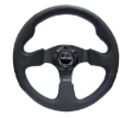 Picture of NRG Reinforced Steering Wheel (320mm) Black Leather w/Blue Stitching