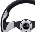 Picture of NRG Reinforced Steering Wheel (320mm) Blk w/Silver Trim & 5mm 3-Spoke