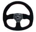 Picture of NRG Reinforced Steering Wheel (320mm Horizontal / 330mm Vertical) Suede w/Red Stitch