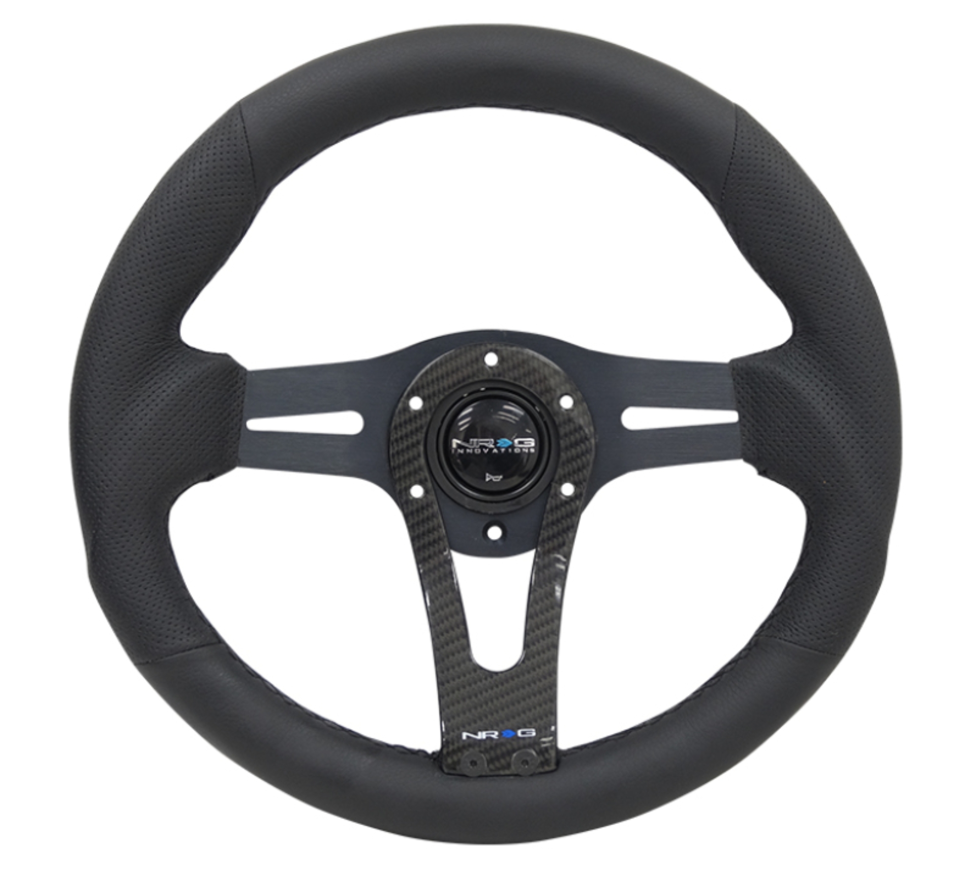 Picture of NRG Reinforced Steering Wheel (320mm) w/Carbon Center Spoke