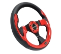 Picture of NRG Reinforced Steering Wheel (320mm) Blk w/Red Trim & 5mm 3-Spoke