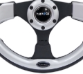 Picture of NRG Reinforced Steering Wheel (320mm) Blk w/Silver Trim & 5mm 3-Spoke