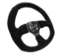 Picture of NRG Reinforced Steering Wheel (320mm Horizontal / 330mm Vertical) Suede w/Red Stitch