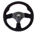 Picture of NRG Reinforced Steering Wheel (320mm) Suede w/Red Stitch