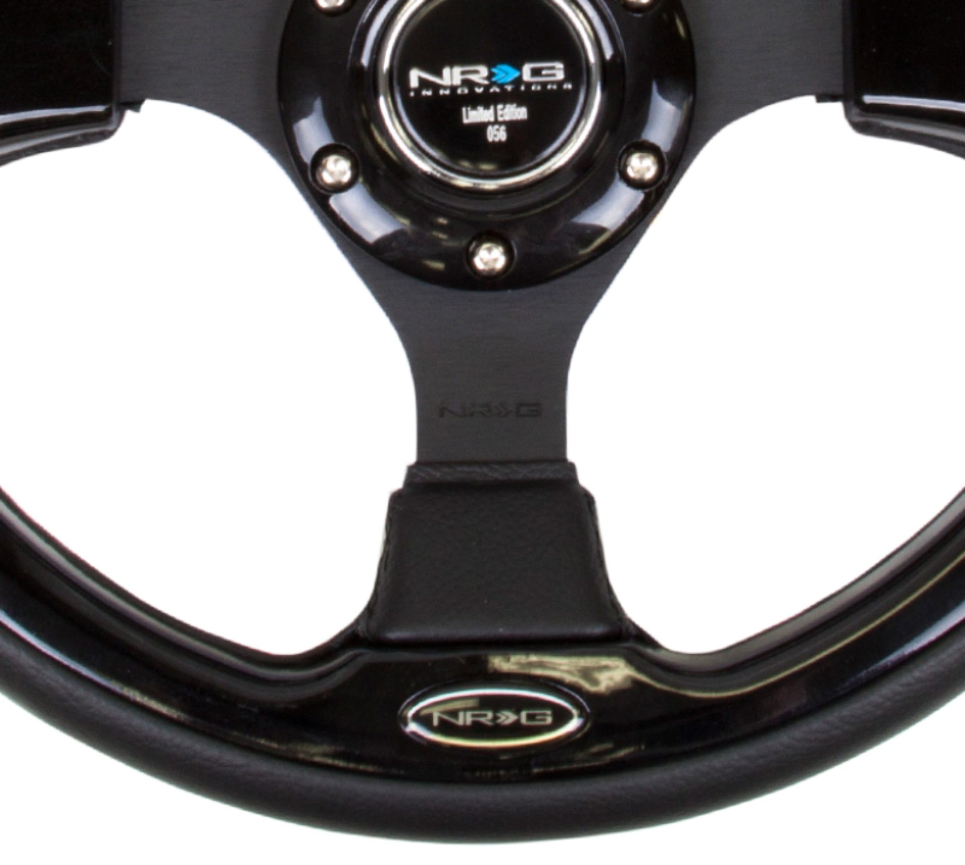 Picture of NRG Reinforced Steering Wheel (320mm) Blk w/Gloss Black Trim