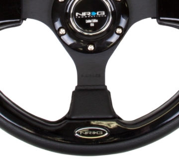 Picture of NRG Reinforced Steering Wheel (320mm) Blk w/Gloss Black Trim