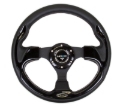 Picture of NRG Reinforced Steering Wheel (320mm) Blk w/Gloss Black Trim