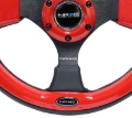 Picture of NRG Reinforced Steering Wheel (320mm) Blk w/Red Trim & 5mm 3-Spoke