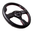 Picture of NRG Reinforced Steering Wheel (320mm) Leather w/Red Stitch