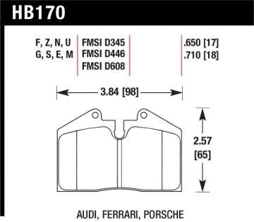 Picture of Hawk 79-99 Porsche 911 / 86-95 Porsche 928 / 86-94 Porsche 944 Turbo DTC-60 Race Rear Brake Pads