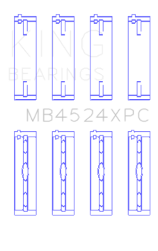 Picture of King Engine Bearings Nissan VR38DETT pMaxKote Performance Main Bearing Set - Size STD