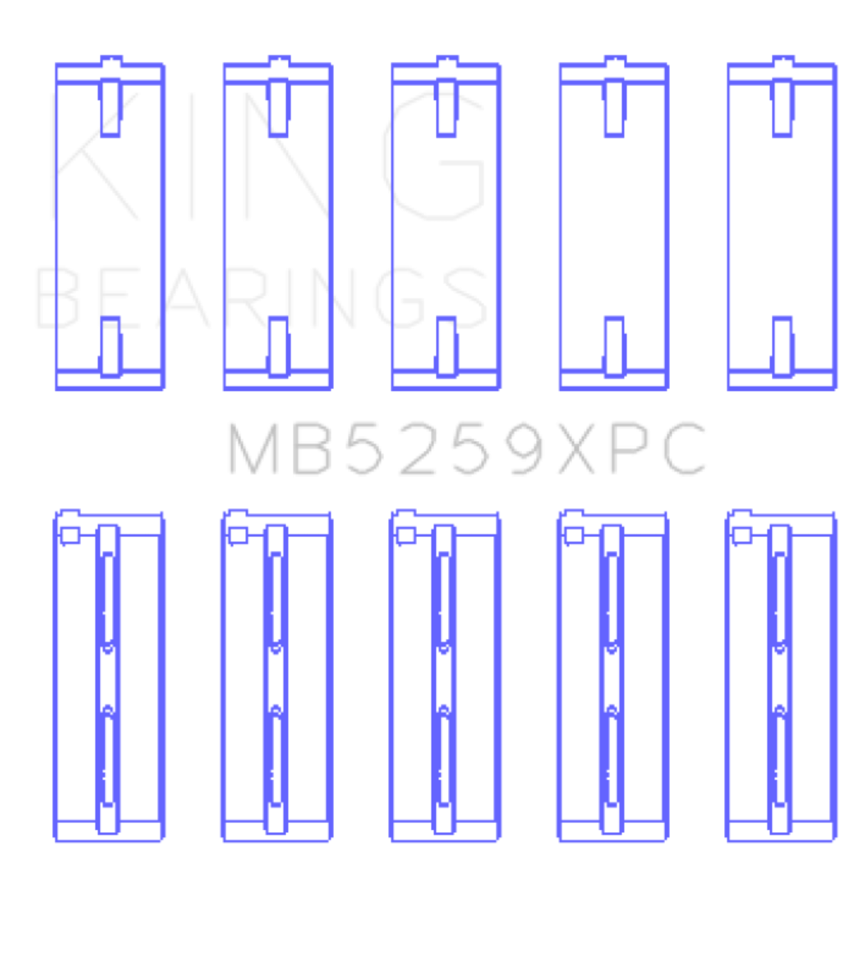 Picture of King Honda A-Series/B-Series/K-Series pMaxKote Performance Main Bearing Set - Size +.026mm