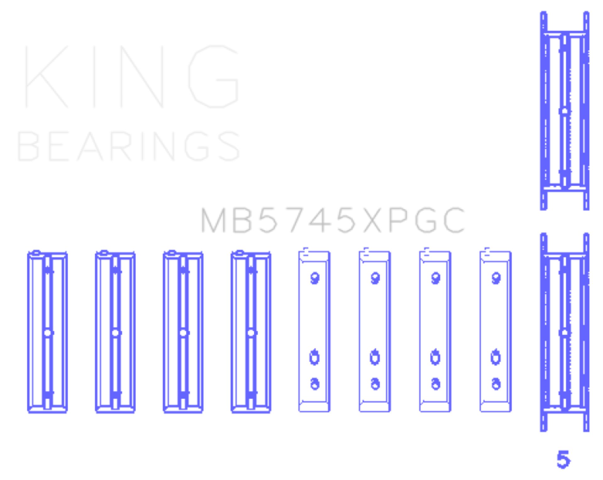 Picture of King Engine Bearings Subaru FA20/Toyota 4U-GSE pMaxKote Performance Main Bearing Set - Size STD