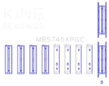 Picture of King Engine Bearings Subaru FA20/Toyota 4U-GSE pMaxKote Performance Main Bearing Set - Size STD