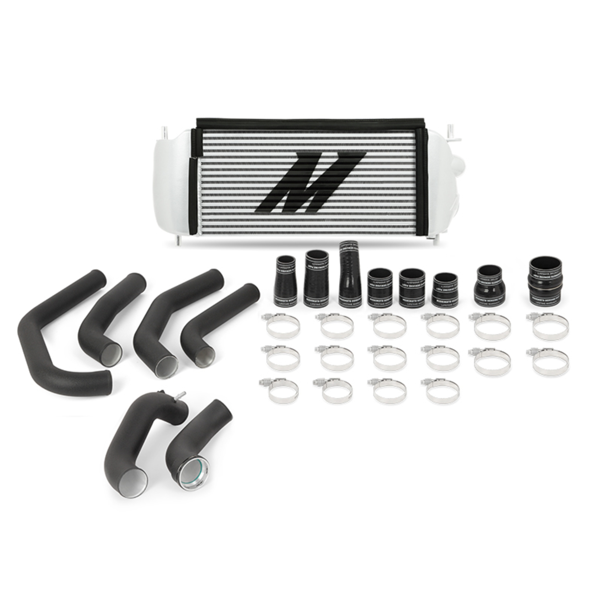 Picture of Mishimoto 15-17 Ford F-150 2.7L EcoBoost Silver Performance Intercooler Kit w/ Black Pipes