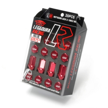 Picture of Project Kics 12X1.25 Red Leggdura Racing Lug Nuts (Laser Logo) - 20 PCS