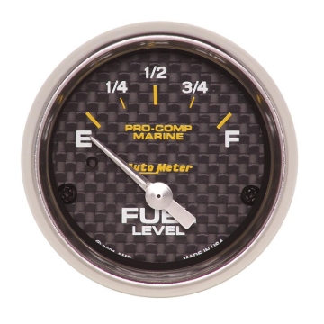 Picture of Autometer Marine Carbon Fiber 2-1/16in 240-33 Ohms Electric Fuel Level Gauge