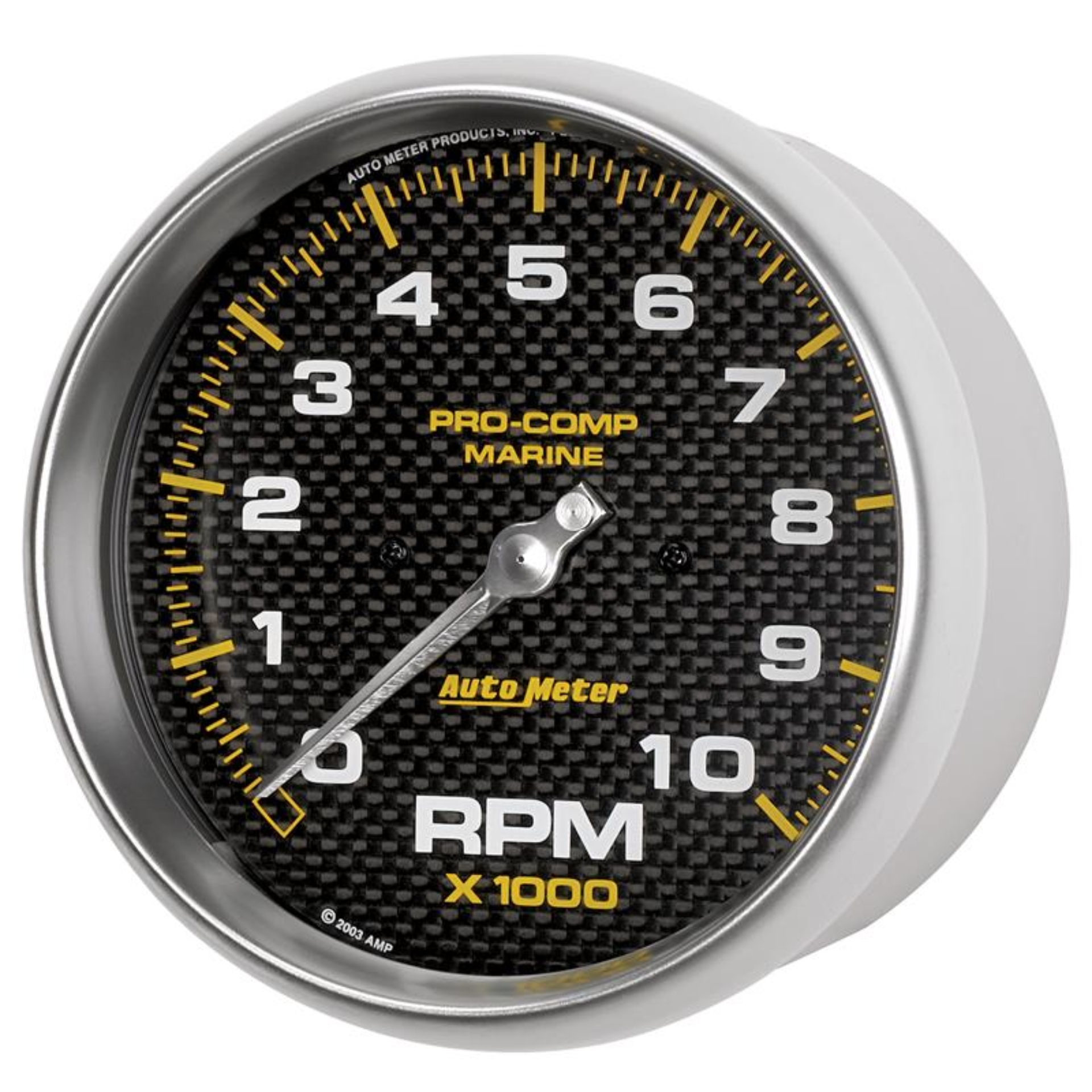 Picture of Autometer Marine Carbon Fiber 5in 10K RPM In-Dash Tachometer Gauge