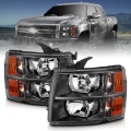 Picture of ANZO 2007-2013 Chevrolet Silverado Crystal Headlights Black