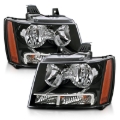 Picture of ANZO 2007-2014 Chevrolet Tahoe/Suburban Crystal Headlights Black