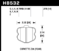 Picture of Hawk 06-10 Chevy Corvette (OEM Pad Design) Rear Performance Ceramic Sreet Brake Pads