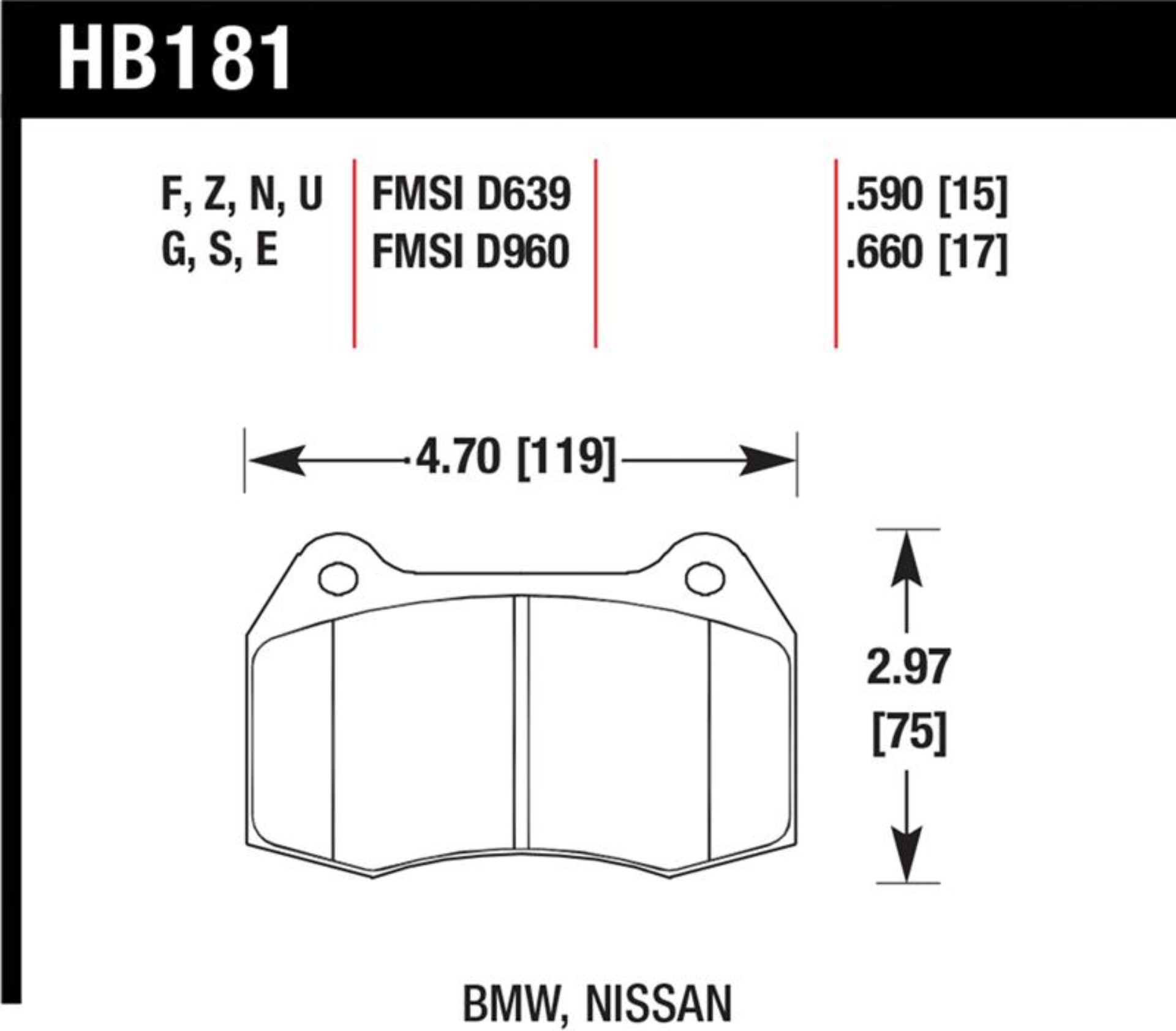Picture of Hawk 94-97 BMW 840CI/850CI HPS Front Street Brake Pads