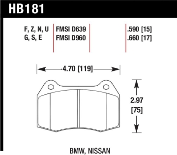 Picture of Hawk 94-97 BMW 840CI/850CI HPS Front Street Brake Pads