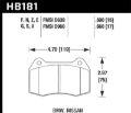 Picture of Hawk 94-97 BMW 840CI/850CI HPS Front Street Brake Pads