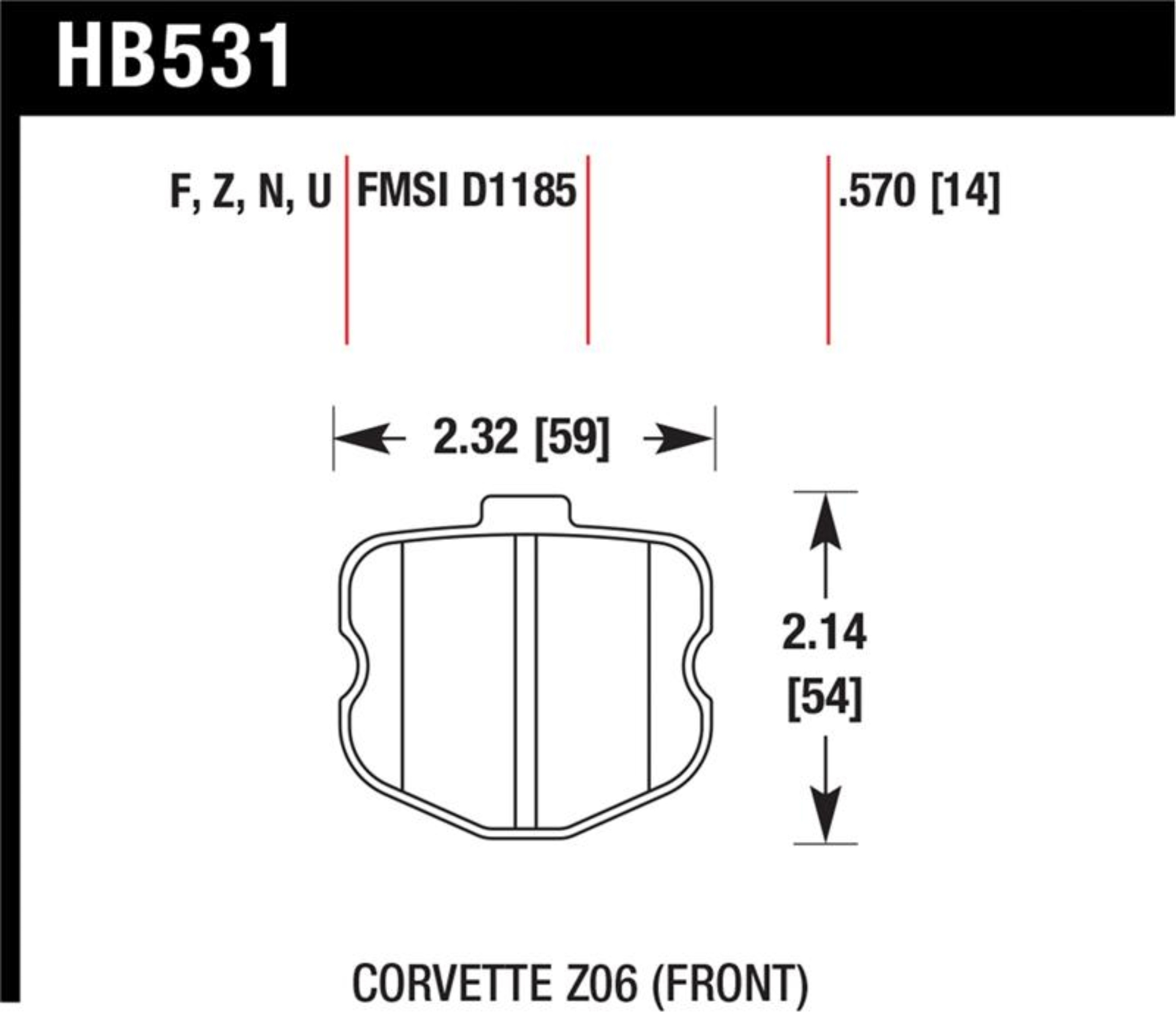 Picture of Hawk 06-10 Chevy Corvette (OEM Pad Design) Front HP+ Sreet Brake Pads