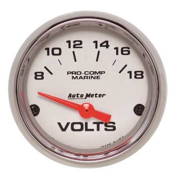 Picture of Autometer Marine Chrome Ultra-Lite 2-1/16in 18V Electric Voltmeter Gauge
